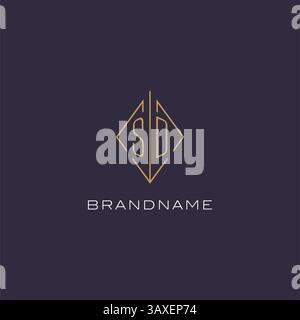 Initial letter SD logo monogram with diamond rhombus style design ideas vector graphic Stock Vector