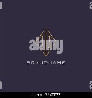 Initial letter TI logo monogram with diamond rhombus style design ideas vector graphic Stock Vector