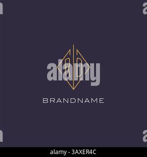 Initial letter RO logo monogram with diamond rhombus style design ideas vector graphic Stock Vector