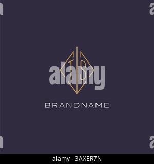 Initial letter TS logo monogram with diamond rhombus style design ideas vector graphic Stock Vector