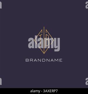 Initial letter TB logo monogram with diamond rhombus style design ideas vector graphic Stock Vector