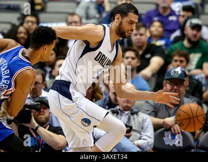 February 2, 2017 - Dallas, TX, USA - Dallas Mavericks center Salah Mejri got 16 points and 17 rebounds against the Philadelphia 76ers on Wednesday, Feb. 1, 2017 at the American Airlines Center in Dallas, Texas. (Credit Image: © Steve Nurenberg/TNS via ZUMA Wire) Stock Photo
