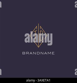 Initial letter TC logo monogram with diamond rhombus style design ideas vector graphic Stock Vector