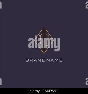 Initial letter TO logo monogram with diamond rhombus style design ideas vector graphic Stock Vector