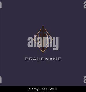 Initial letter UB logo monogram with diamond rhombus style design ideas vector graphic Stock Vector