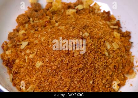 Dried fruit, fruit mix, bananas and fruit powder. Stock Photo