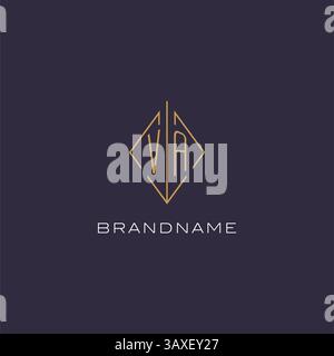 Initial letter VA logo monogram with diamond rhombus style design ideas vector graphic Stock Vector
