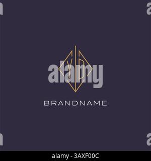 Initial letter YD logo monogram with diamond rhombus style design ideas vector graphic Stock Vector