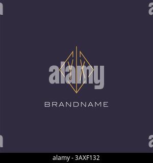 Initial letter YX logo monogram with diamond rhombus style design ideas vector graphic Stock Vector