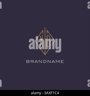 Initial letter XO logo monogram with diamond rhombus style design ideas vector graphic Stock Vector
