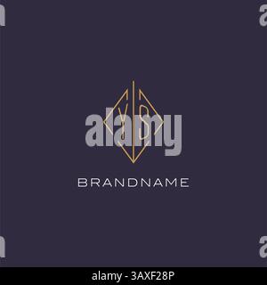Initial letter YS logo monogram with diamond rhombus style design ideas vector graphic Stock Vector