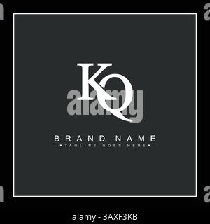 Vector Template for Initial Letter KQ Logo - Elegant Monogram Logo for Alphabet K and Q Stock Vector