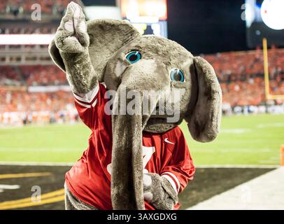 The Clemson mascot performs during an NCAA college football game between Clemson and Furman on