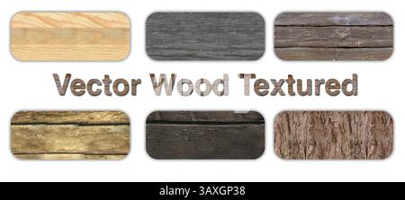 Vector Wood Textured Backgrounds Collection. Stock Vector