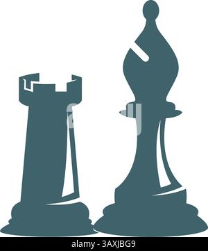 Chess piece logo design template Stock Vector