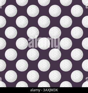 Golf balls seamless pattern on a background Stock Vector