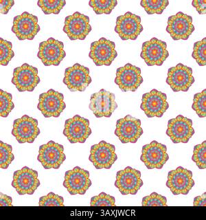 Seamless paisley patchwork pattern on white background Stock Vector