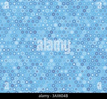 Hexagon vector pattern. Plain hexagon frames. Blue color tones. Hexagon shapes. Tileable pattern. Seamless vector illustration. Stock Vector