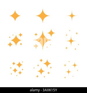 Star sparkles icon set Stock Vector