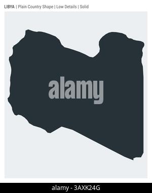 Libya plain country map. Low details. Solid style. Shape of Libya. Vector illustration. Stock Vector