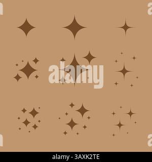 Star sparkles icon set Stock Vector