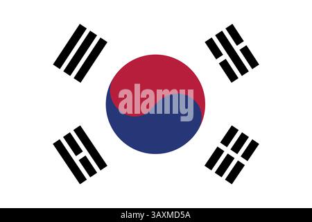 Flag of south korea vector high quality Stock Vector