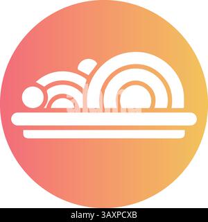 Global Cuisine, White Logo Design, Gradient Background Color, Illustration Art Stock Vector
