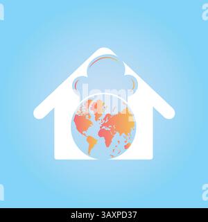 Cuisine global sea color background vector, map, Store Logo Stock Vector