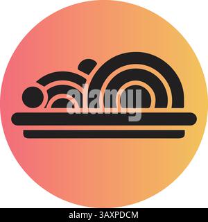 Global Cuisine, Black Logo Design, Gradient Background Color, Illustration Art Stock Vector