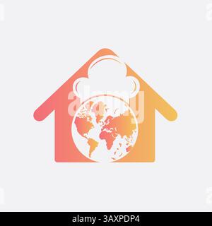 Cuisine global Vector store Logo design Gradient color new design Stock Vector