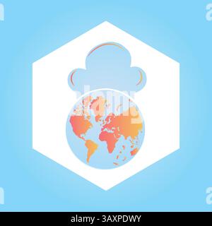 Cuisine global sea color background vector, map, Store Logo Stock Vector