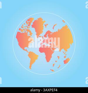 Global Cuisine Map with Sea Watercolor Unique Color, Vector Art Stock Vector