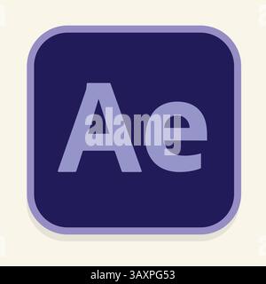 Adobe After Effect Icons, Official logo, edtitable icons, sign and vector art Stock Vector