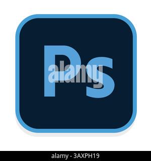 Adobe Photoshop Iocns, Official logo, edtitable icons, sign and vector art Stock Vector