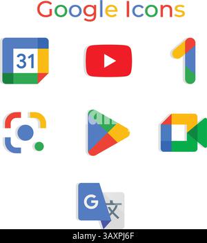 Google icons vector editable design Stock Vector