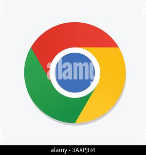 Google Chrome logo icon, Official logo, edtitable icons, sign and vector art Stock Vector