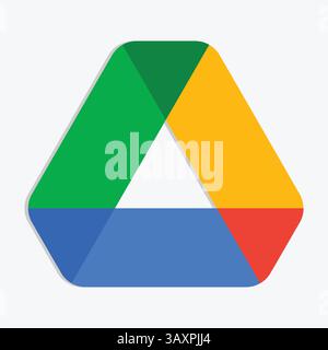 Google Drive logo icon, Official logo, edtitable icons, sign and vector art Stock Vector
