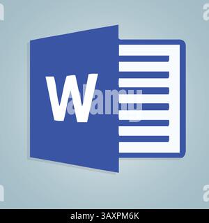 Microsoft Word Icon, logo icon, sign and vector art Stock Vector