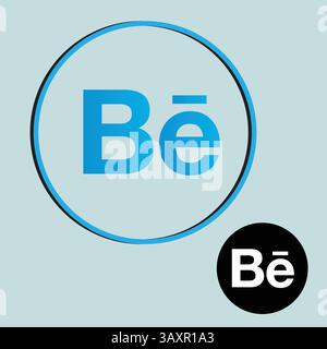 Behance Official icon and in Unique Blue Color icon Vector art Stock Vector