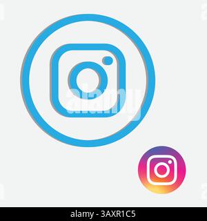 Instagram Official icon and in Unique Blue Color icon Vector art Stock Vector