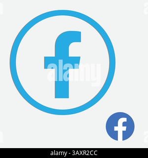 Facebook official icon logo vector social color media application logotype background sign network Stock Vector