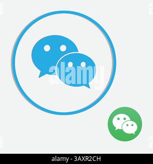 Wechat Official icon and in Unique Blue Color icon Vector art Stock Vector