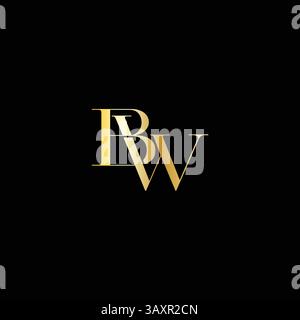 BW luxury fashion logo Stock Vector