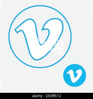 Vimeo Official icon and in Unique Blue Color icon Vector art Stock Vector