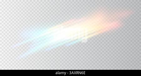 A Beautifully Stunning Soft Light Burst That Creates an Impactful Visual Effect on a Transparent Background Stock Vector