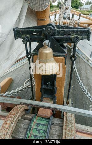 The Garlandstone ship moored at Morwellham Quay, a gaff-rigged sailing ...