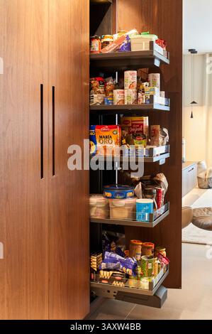 Shelf Basque Sliding shelf of cabinet in modern kitchen Stock Photo - Alamy