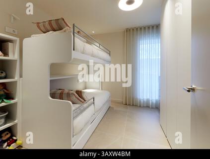 Chils’s bedroom, interior design, Home, Basque Country, Spain Stock Photo
