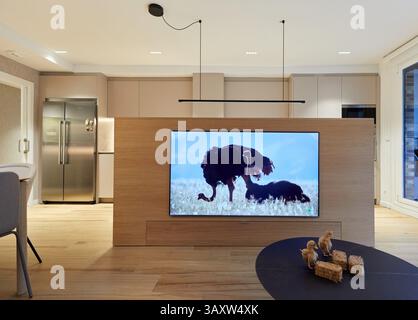Kitchen, living and dining room, interior design, Home, Basque Country, Spain Stock Photo