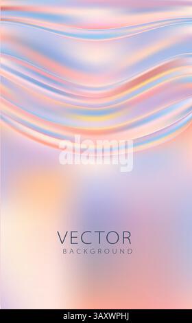 Soft Pastel Vector Background featuring Fluid Waves created with Gradient Colors that Flow Stock Vector